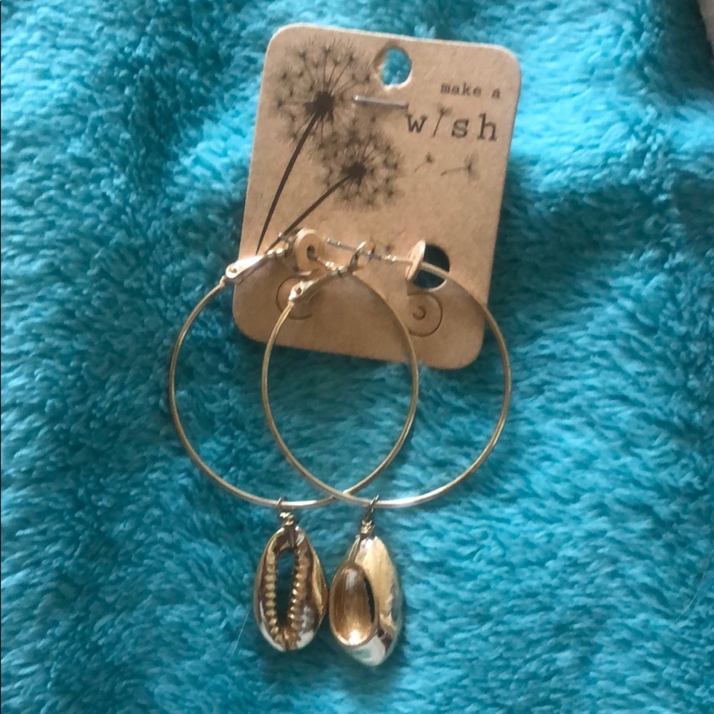 Gold coated sea shell earrings